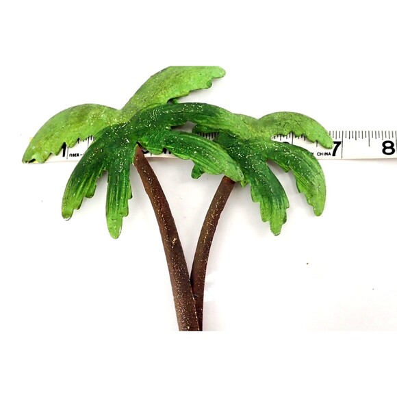 Coconut Palm Tree Wall Decor Tropical Hook Single Hanger Green Palm Leaves 9" - Picture 9 of 9